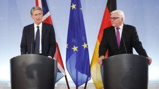 Aussenminister Grossbritanniens Philipp Hammond mit Aussenminister Dr. Steinmeier 2014