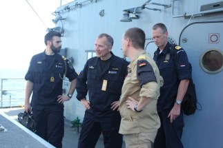 Commander, Rear Admiral Haggren, visited German Navy frigate, FGS Bayern February 2015