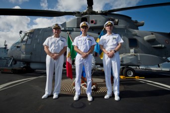 The new Commander of EU Naval Force Rear Admiral Jonas Haggren of (right)February 2015