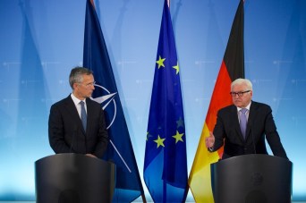Joint press point with NATO Secretary General Jens Stoltenberg and the German Minister of Foreign Affairs Frank-Walter Steinmeier